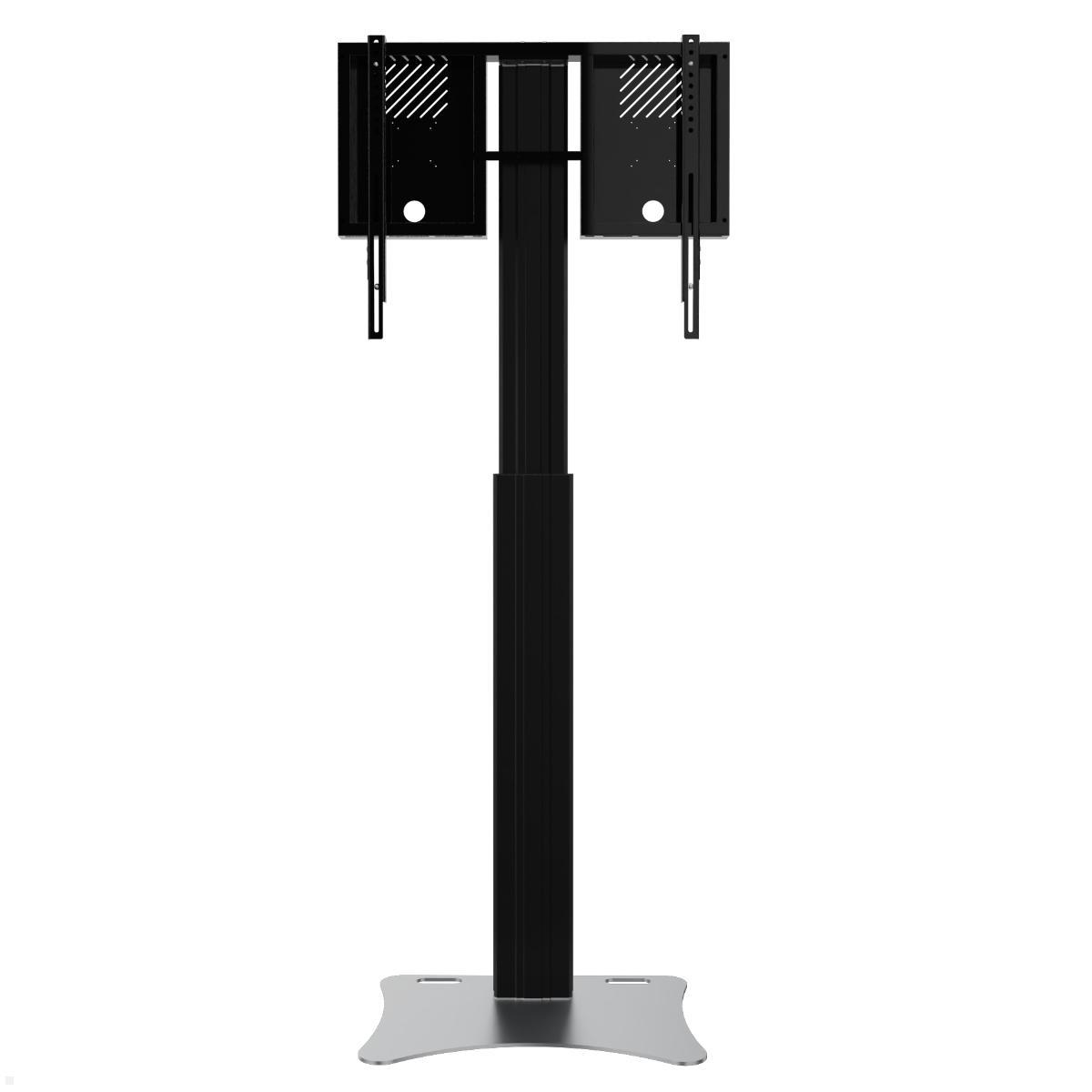 Conen Lite elektrischer TV Ständer 42-86 Zoll 900 mm Hub, schwarz, Frontansicht