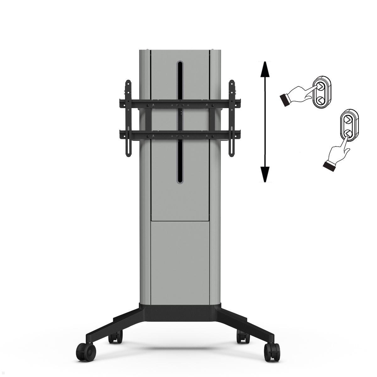 SMS EVER350 mobiler elektrischer TV Ständer 86 Zoll, Alu Cover grau (16-005-9C-M)