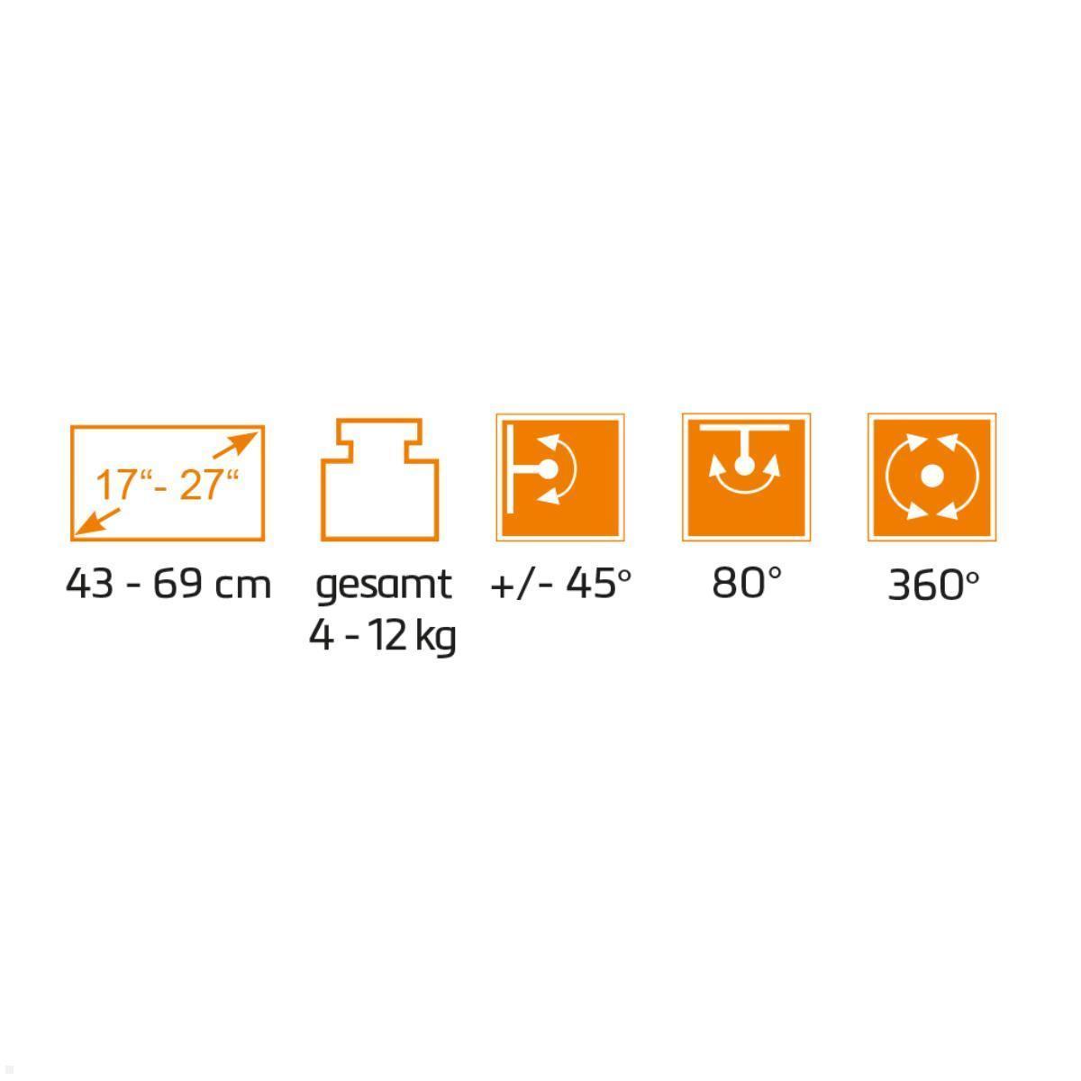 MonLines MTS002B Tisch Monitorständer für 2 Monitore mit PC Halterung