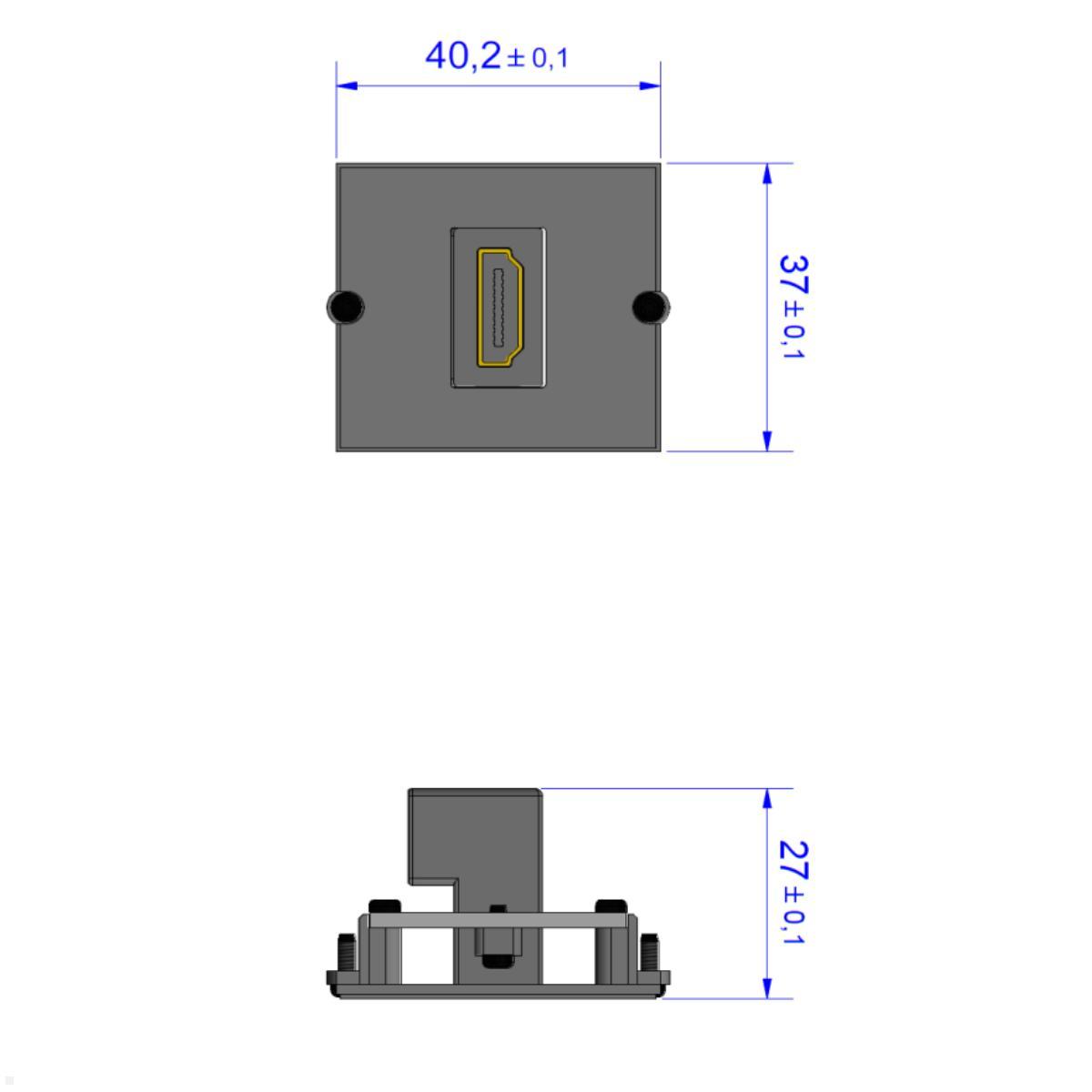 Bachmann Custom Modul HDMI Buchse/Buchse (917.146), Skizze