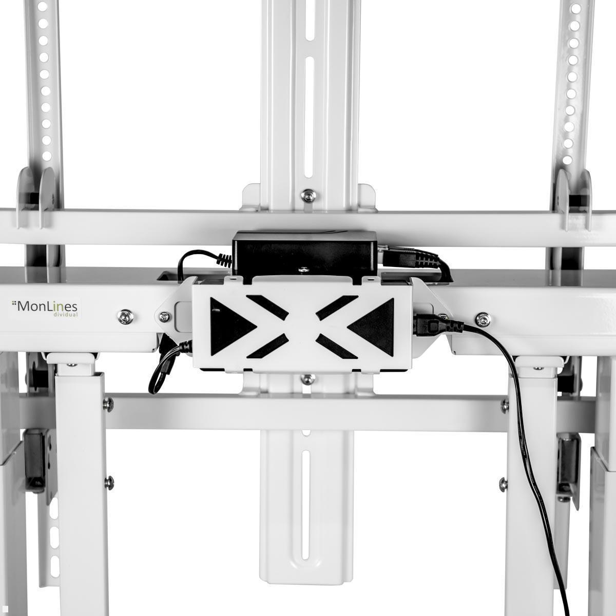 MonLines MBS012W Elektrischer Monitorständer auf Rollen mit Ablage bis 98 Zoll Detailansicht