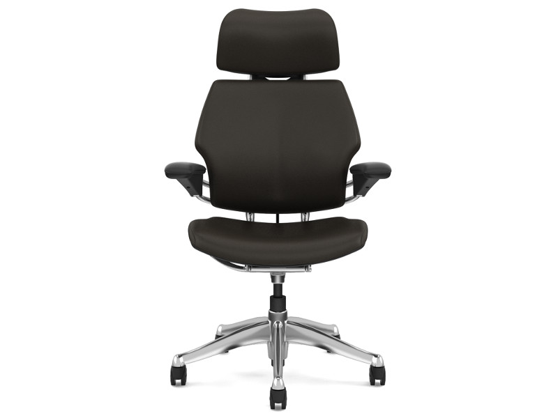 Humanscale Bürostuhl Leder Freedom Headrest F211AQ458N dunkelbraun front