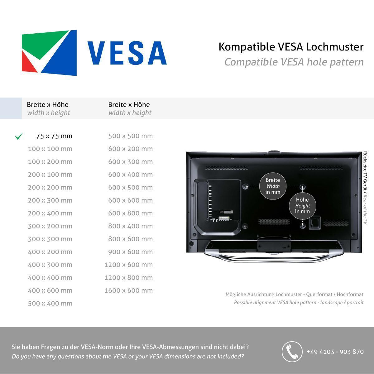 TecLines TNH001 Laptophalter zur Montage an VESA Aufnahme, VESA Standard