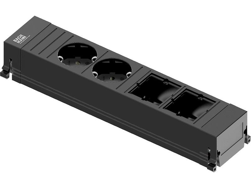 Bachmann Power Frame Steckdoseneinheit 4-fach, 2x Steckdose 2x Custom Modul (916.0601)