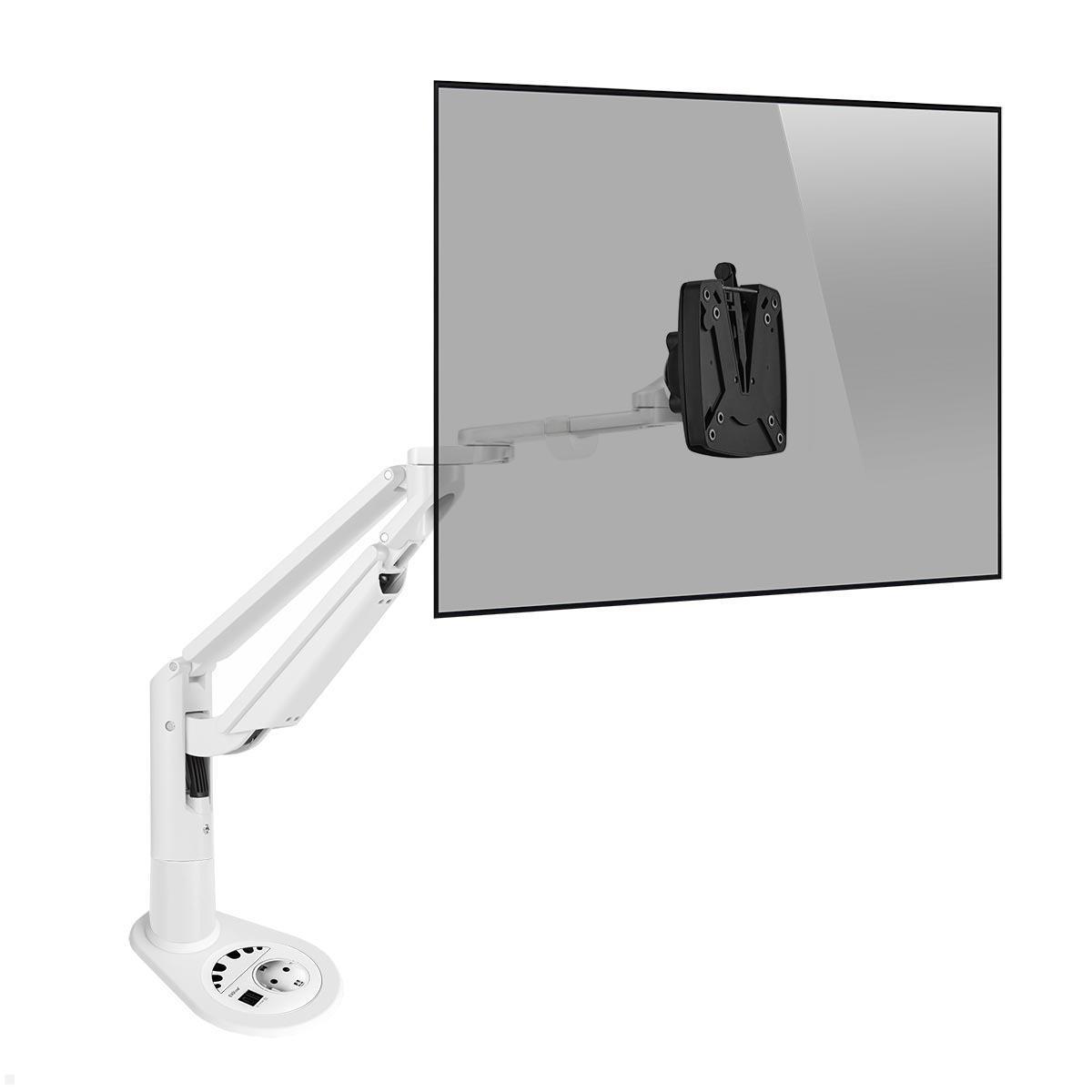 Novus Clu Plus C Monitorhalter mit Einbausteckdose USB-Charger A/C, weiß