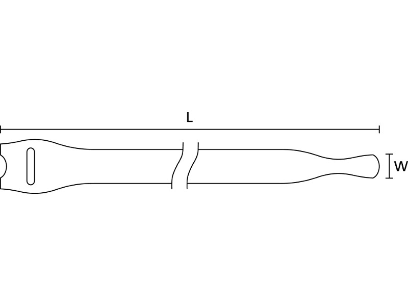 HellermannTyton Klettkabelbinder TEXTIE M (130-00021) weiß Zeichnung