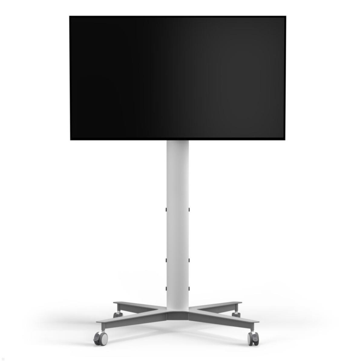 SMS Icon FH MT 1450 mobiler Monitorständer bis 75 Zoll, silber (K12-025-7) mit Display für Konferenzen