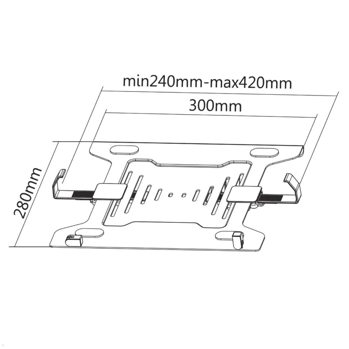 Neomounts Zubehör NOTEBOOK-V200 Laptophalter / Telefonhalter, technische Zeichnung