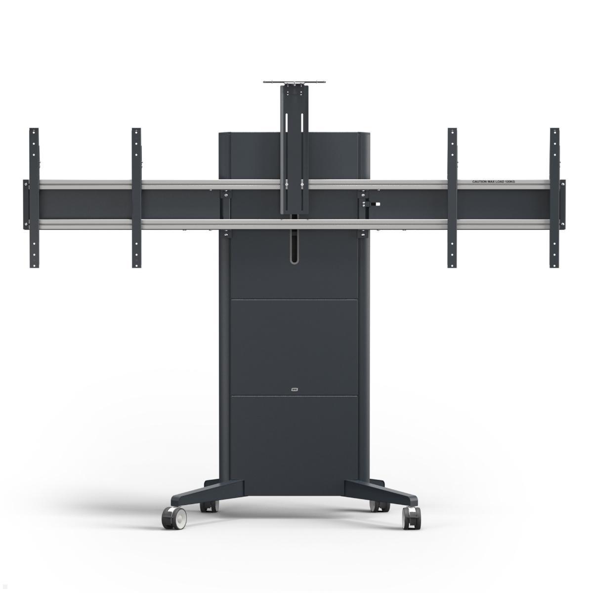 SMS Presence mobiler elektrischer Dual Monitorständer bis 75 Zoll (K05-103-22), Frontansicht