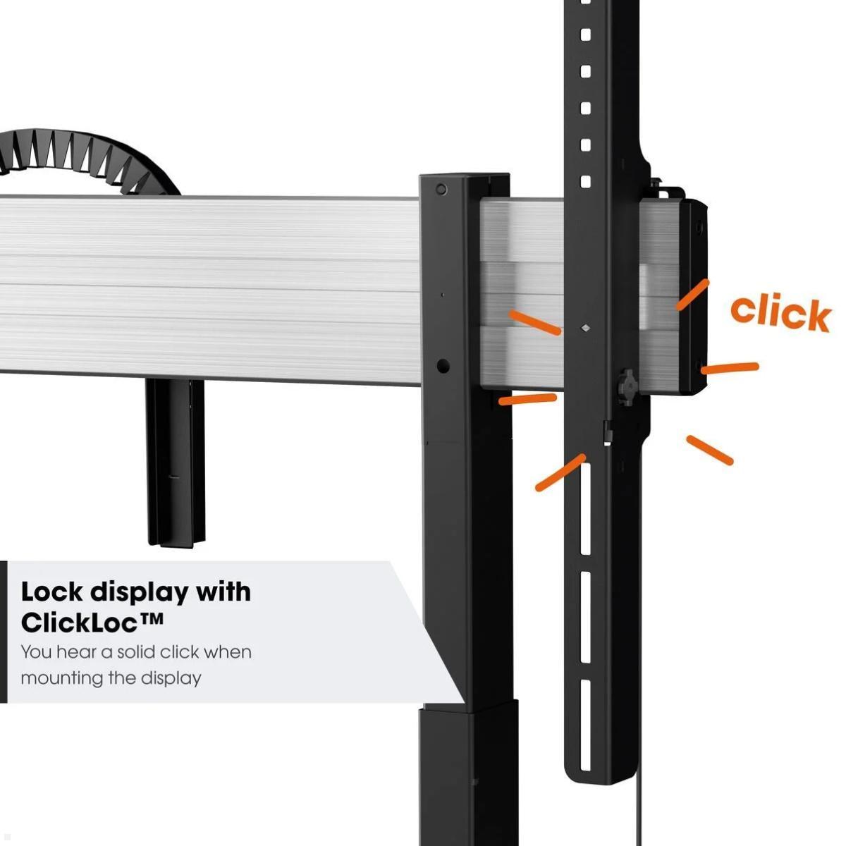 Vogels RISE 2008B elektrischer TV Boden-Wandhalter, 80 mm/s, schwarz, ClickLoc