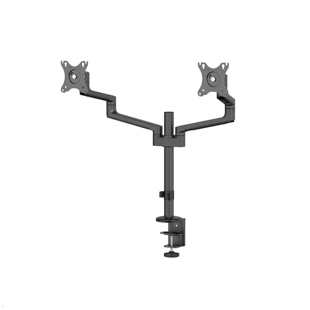 Neomounts DS60-425BL2 Monitorhalter für 2 Monitore nebeneinander bis 27 Zoll, schwarz, ohne Monitor