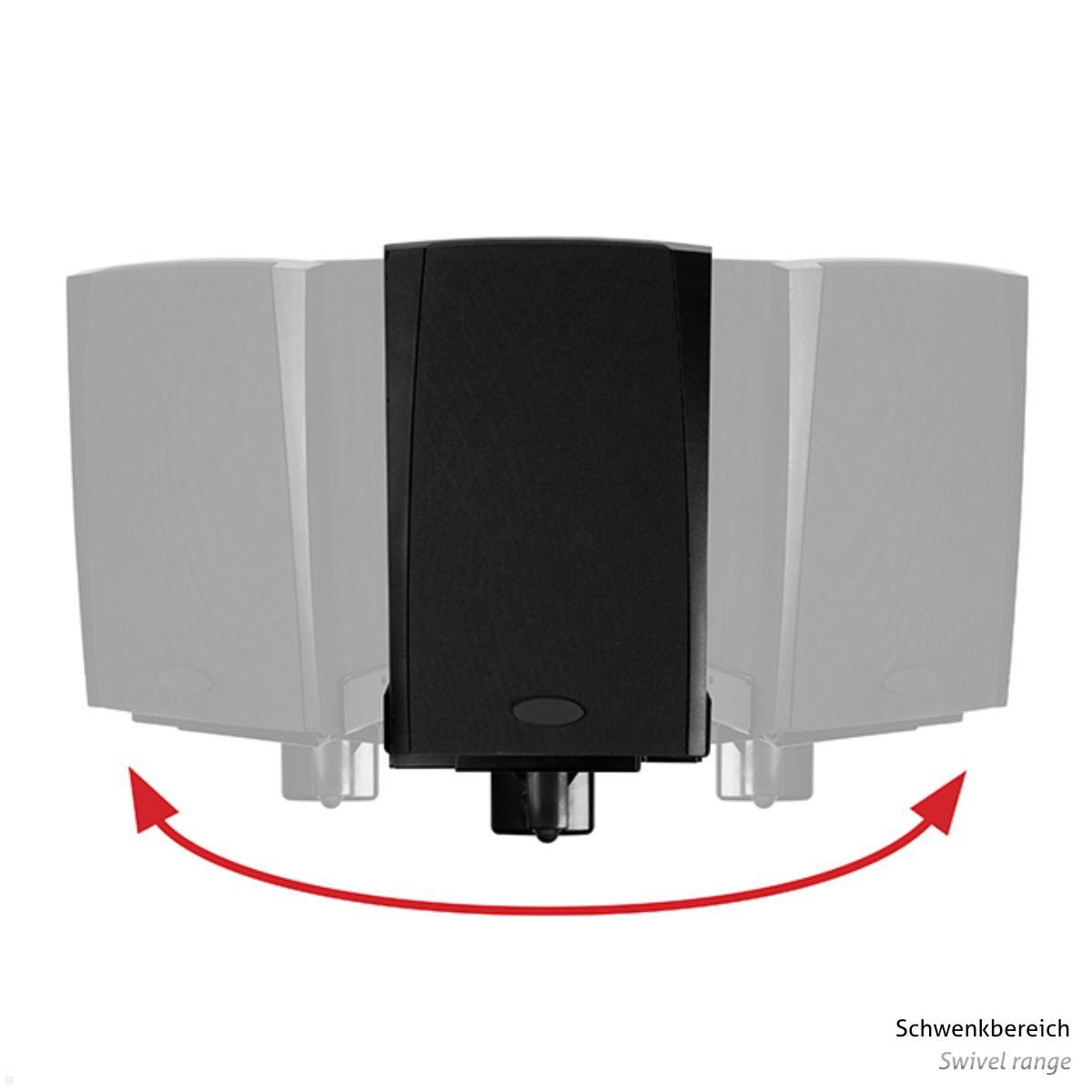 B-Tech BT77 neigbare schwenkbare Lautsprecher Wandhalterung, schwarz Ausrichtung