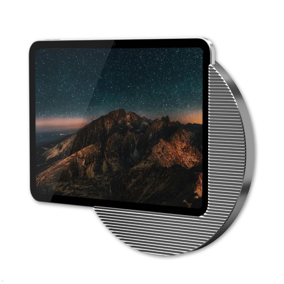 Displine Moonlight Wall Apple iPad 10.9 (10.Gen) Wandhalter USB-C, titanium eloxiert, seitliche Ansicht