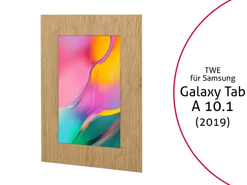 TabLines TWE079O Tablet Wandeinbau für Samsung Galaxy Tab A 10.1 (2019), Eiche