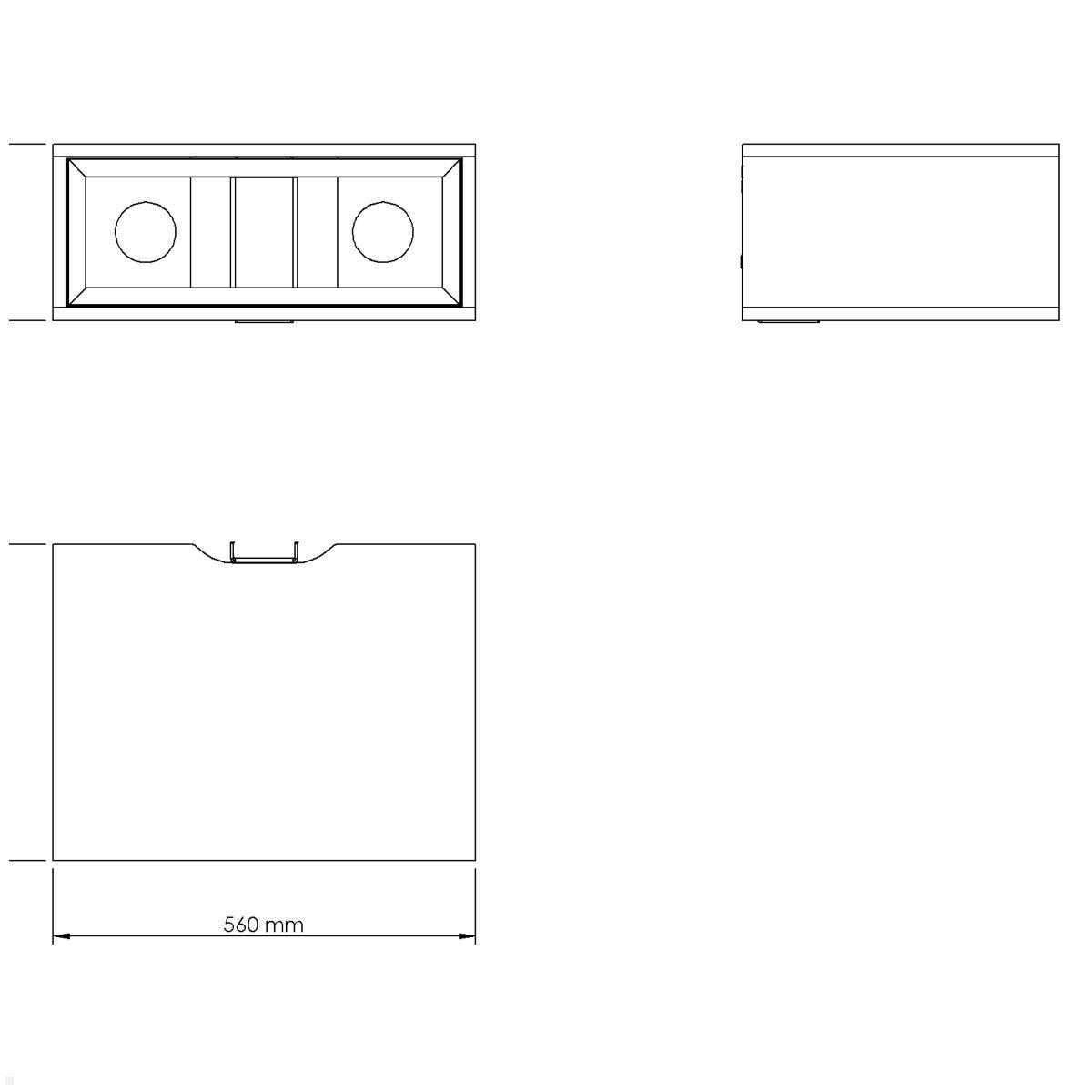 SMS Zubehör X FH Media Box (PD400001), weiß, technische Zeichnung