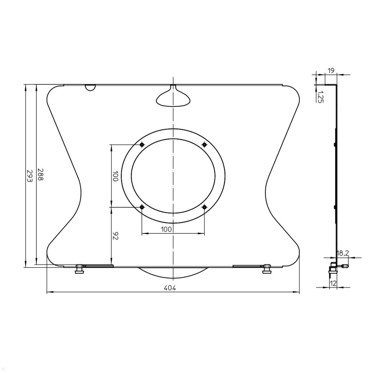 Novus Notebookhalter-Platte (795+916+000), Maße