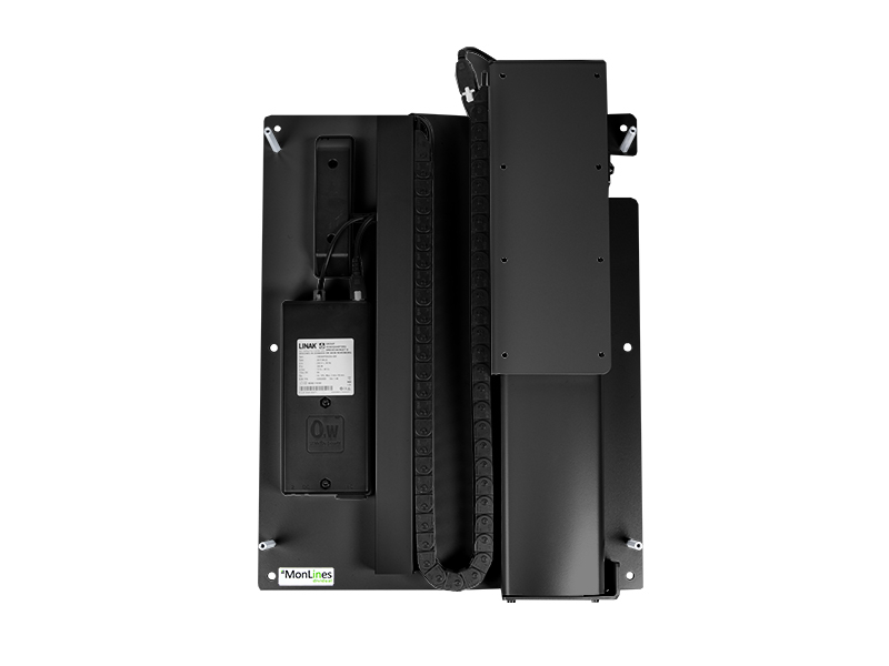 MonLines MLE675B TV Lift Wandhalterung elektrisch mit Einhausung, 675mm, schwarz einfache Bedienung