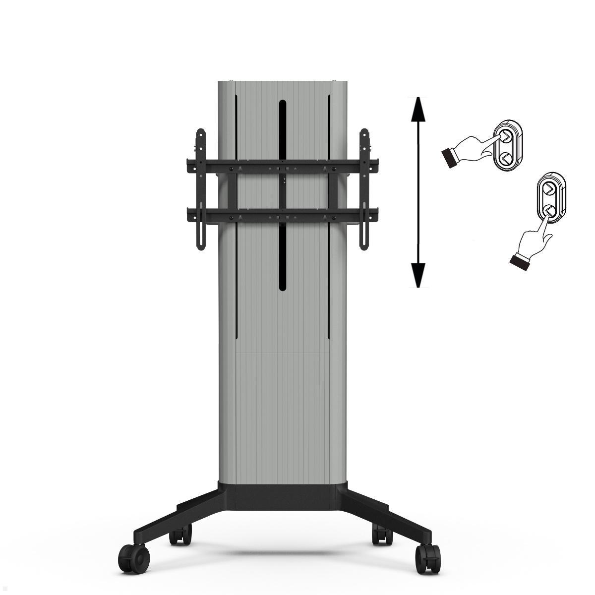 SMS EVER350 mobiler elektrischer TV Ständer 86 Zoll, MDF Cover grau (16-005-9E-M)