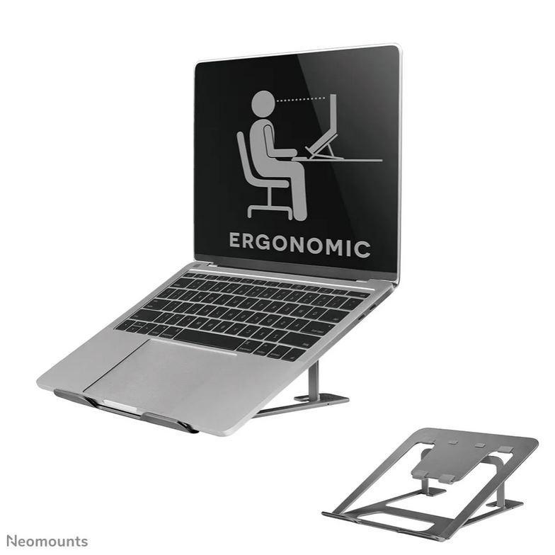 Neomounts NSLS085GREY Laptopständer bis 17 Zoll, höhenverstellbar, grau Ergonomie für Homeoffice