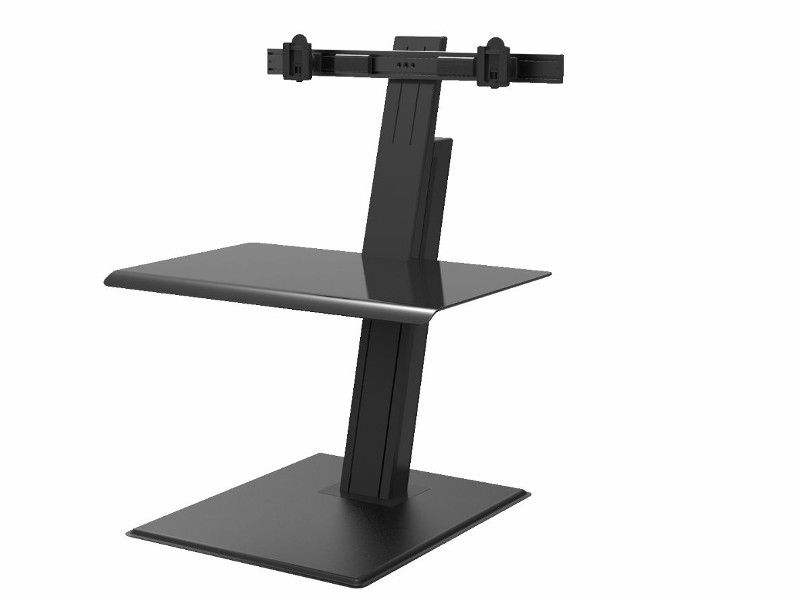 Humanscale QuickStand Eco Dual Steh-Sitz Arbeitsplatz, schwarz Befestigung von 2 Monitoren