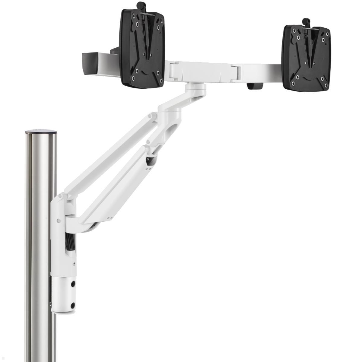 Novus Clu Plus X2 Dual Monitorhalter für TSS Säulen (992+2001+001), weiß, Anwendungsbeispiel