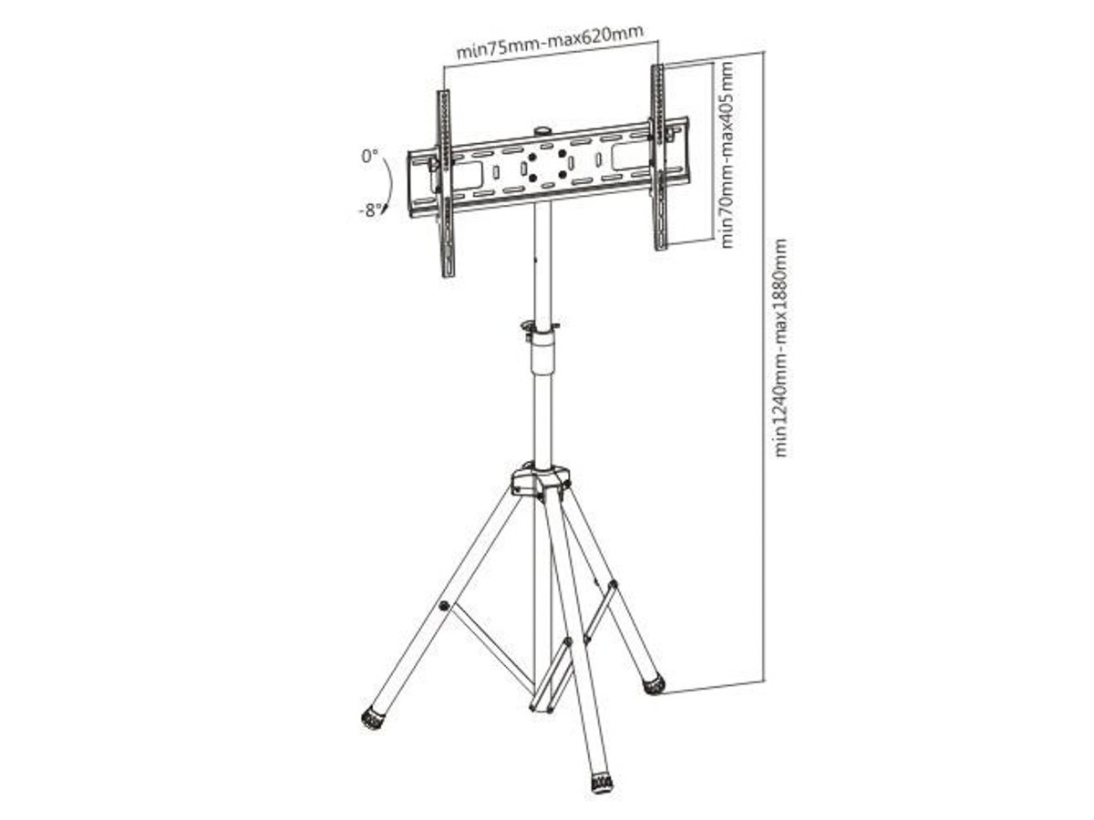 MonLines MBS003B TV Ständer 37-70Zoll, schwarz Maße