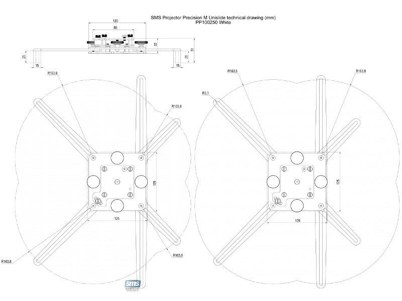 SMS Beamer Deckenhalterung CM V 1235-1735mm