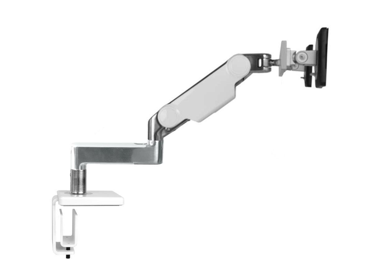 Humanscale M8.1 Dual Monitorhalter für USM Tische, weiß Seitenansicht