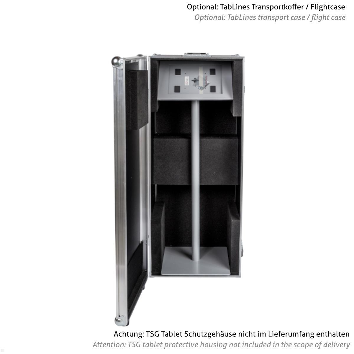 Tabletständer, Tablet Bodenständer TabLines TBS009B schwarz, Transportbox