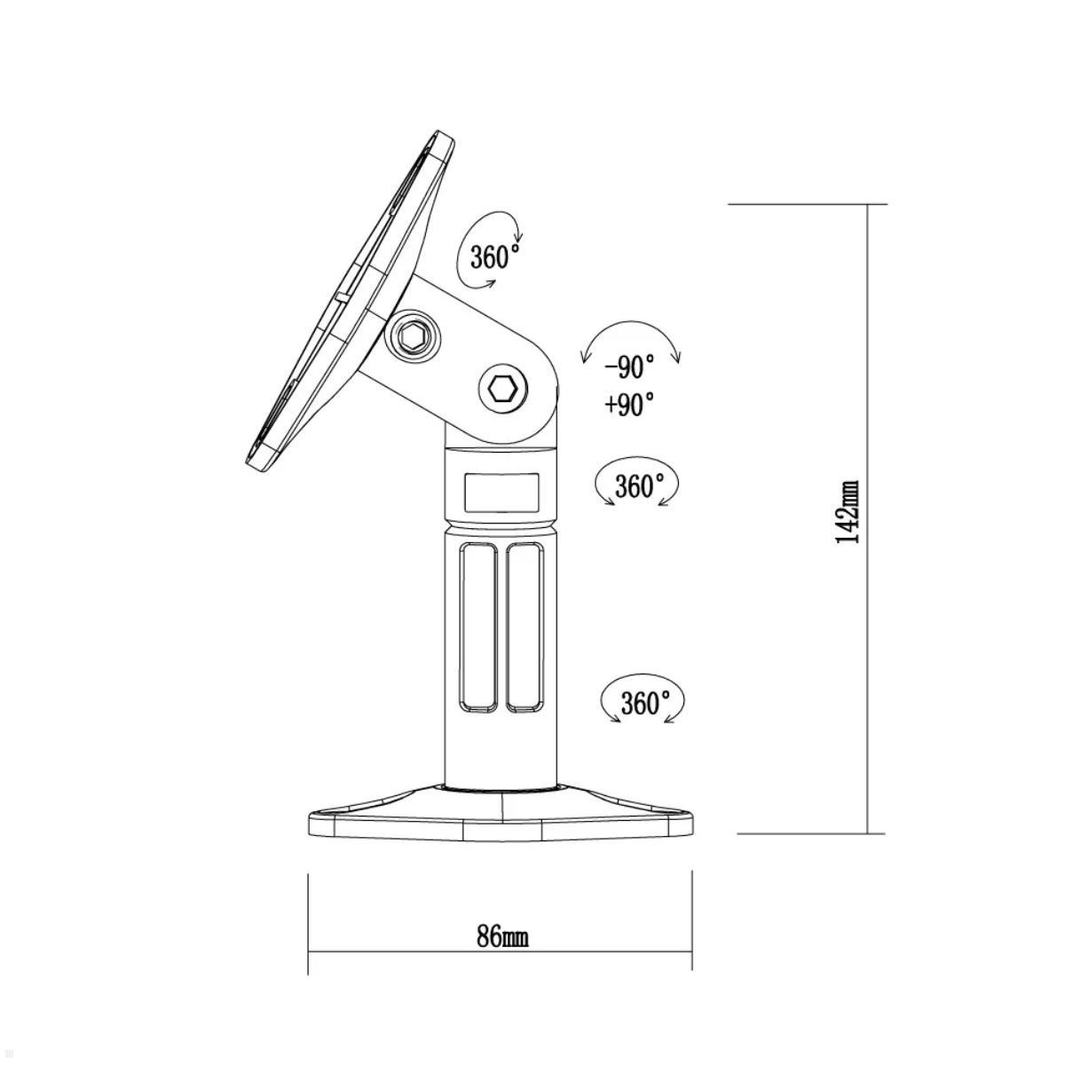 Neomounts SPEAKER-W100BLACK Lautsprecherhalter für Wand/Decke, Skizze