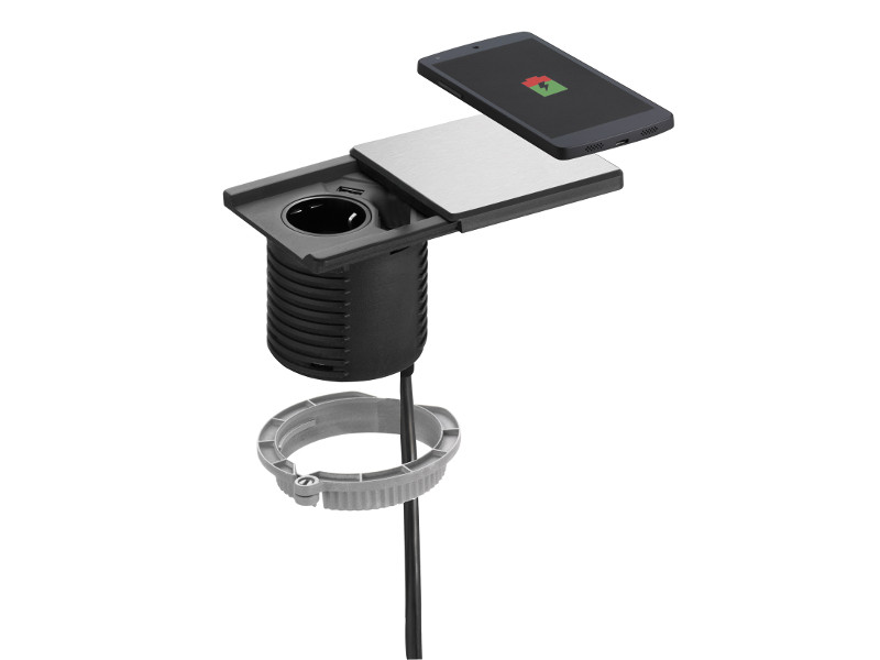 EVOline Square80 Qi-Version 1x Schuko und USB Montage