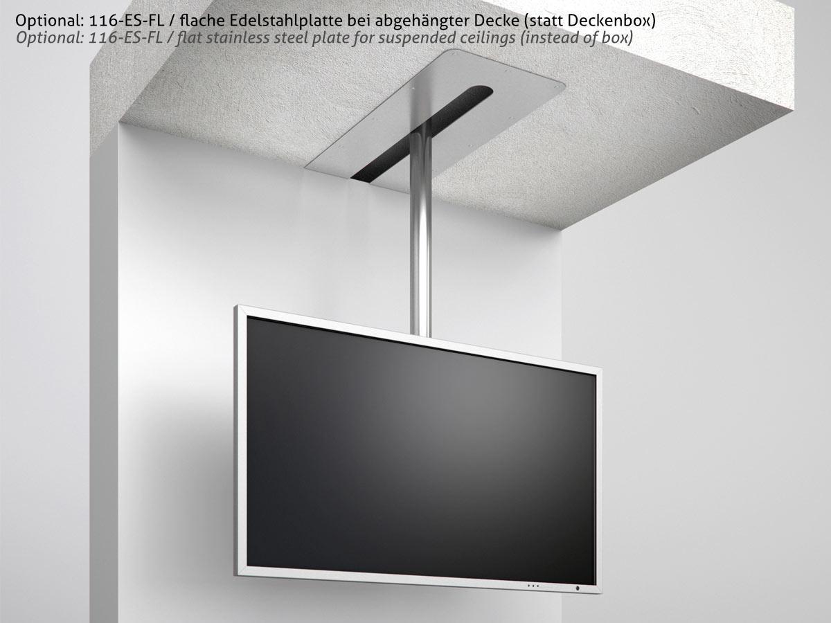 Wissmann schiebbare TV Deckenhalterung ceiling art 116-F310, 287 cm, schwarz integrierte Deckenbox