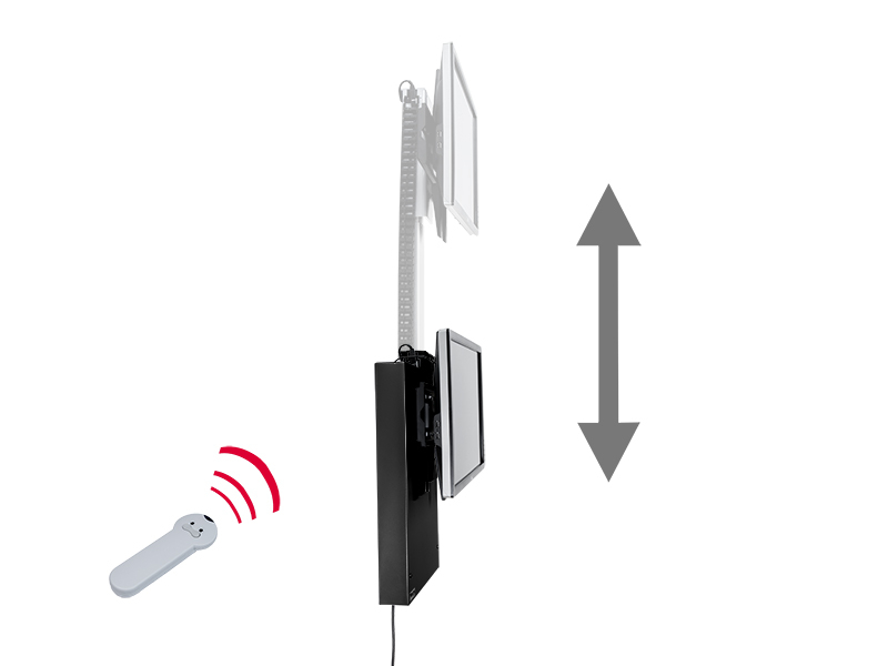 MonLines MLE675B TV Lift Wandhalterung elektrisch mit Einhausung, elektrisch höhenverstellbar