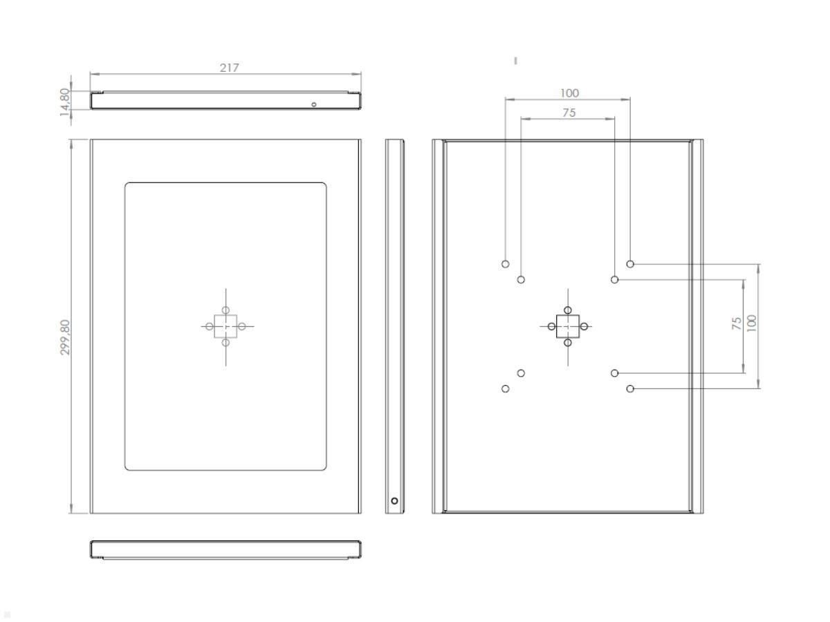 amsung Galaxy Tab S7 Schutzgehäuse TabLines TSG075E, Technische Zeichnung