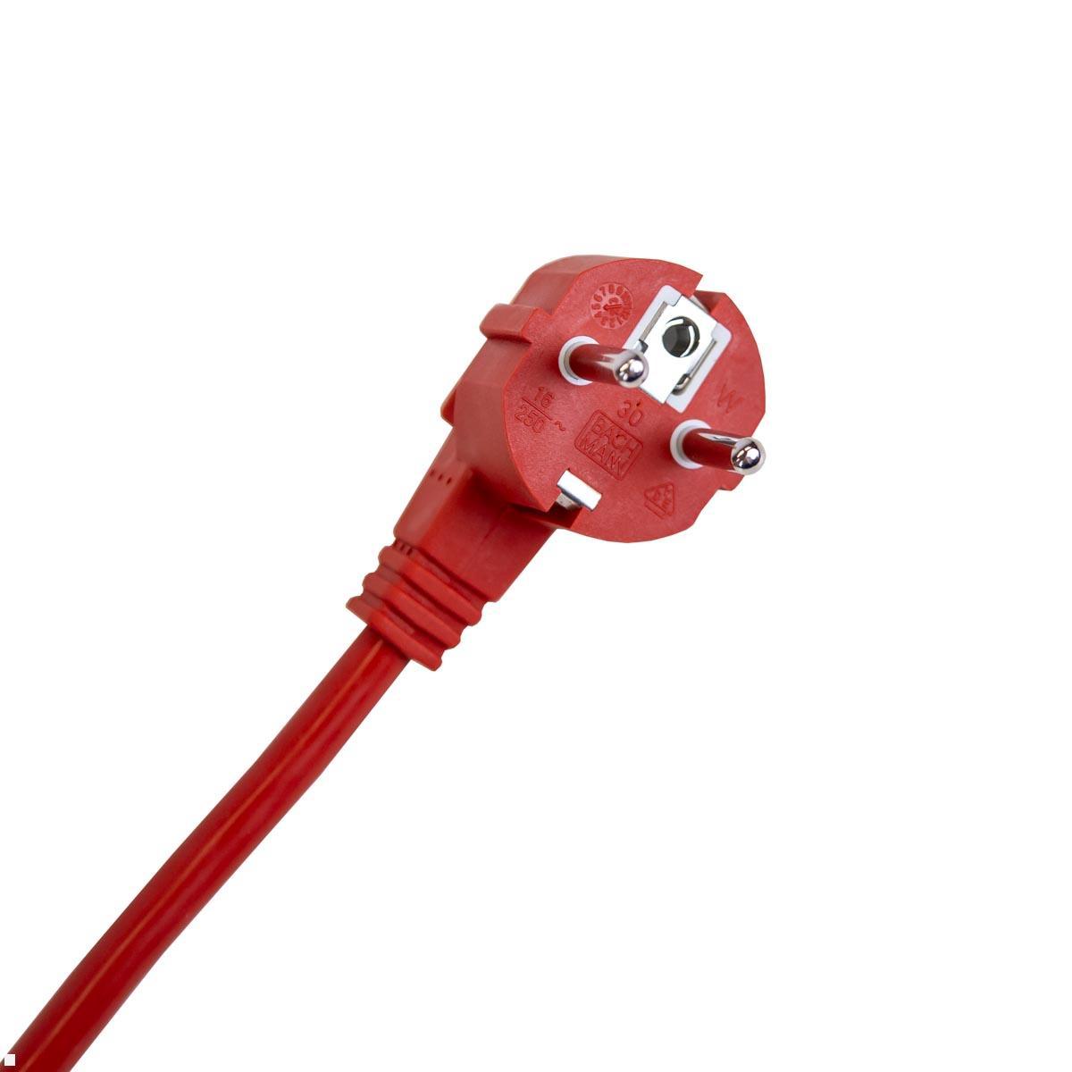 Bachmann SMART 3x Steckdosenleiste Zuleitung 1,5 m (387.2703), rot, Winkelstecker