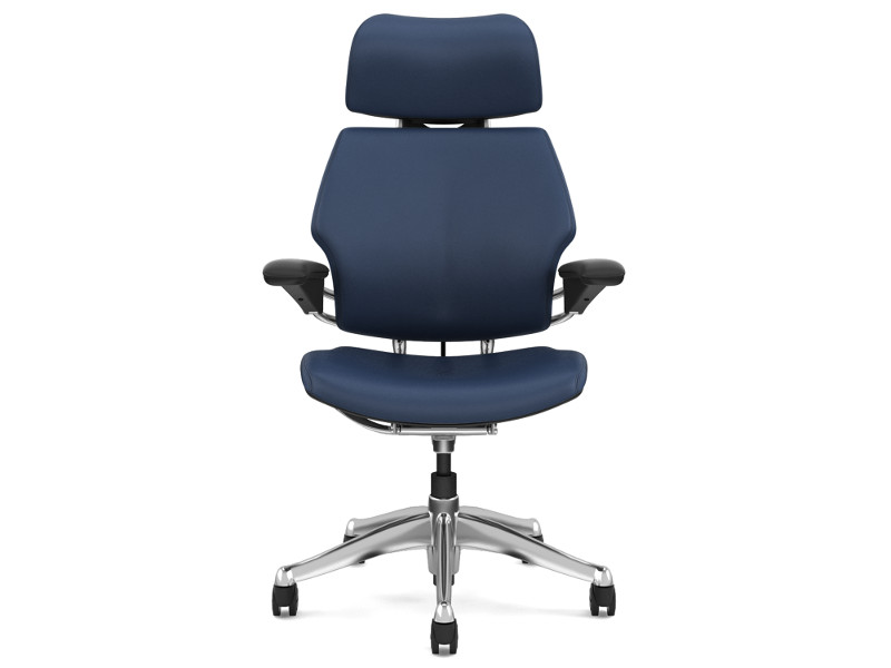 Humanscale Bürostuhl Leder Freedom Headrest F211AQ444N blau front