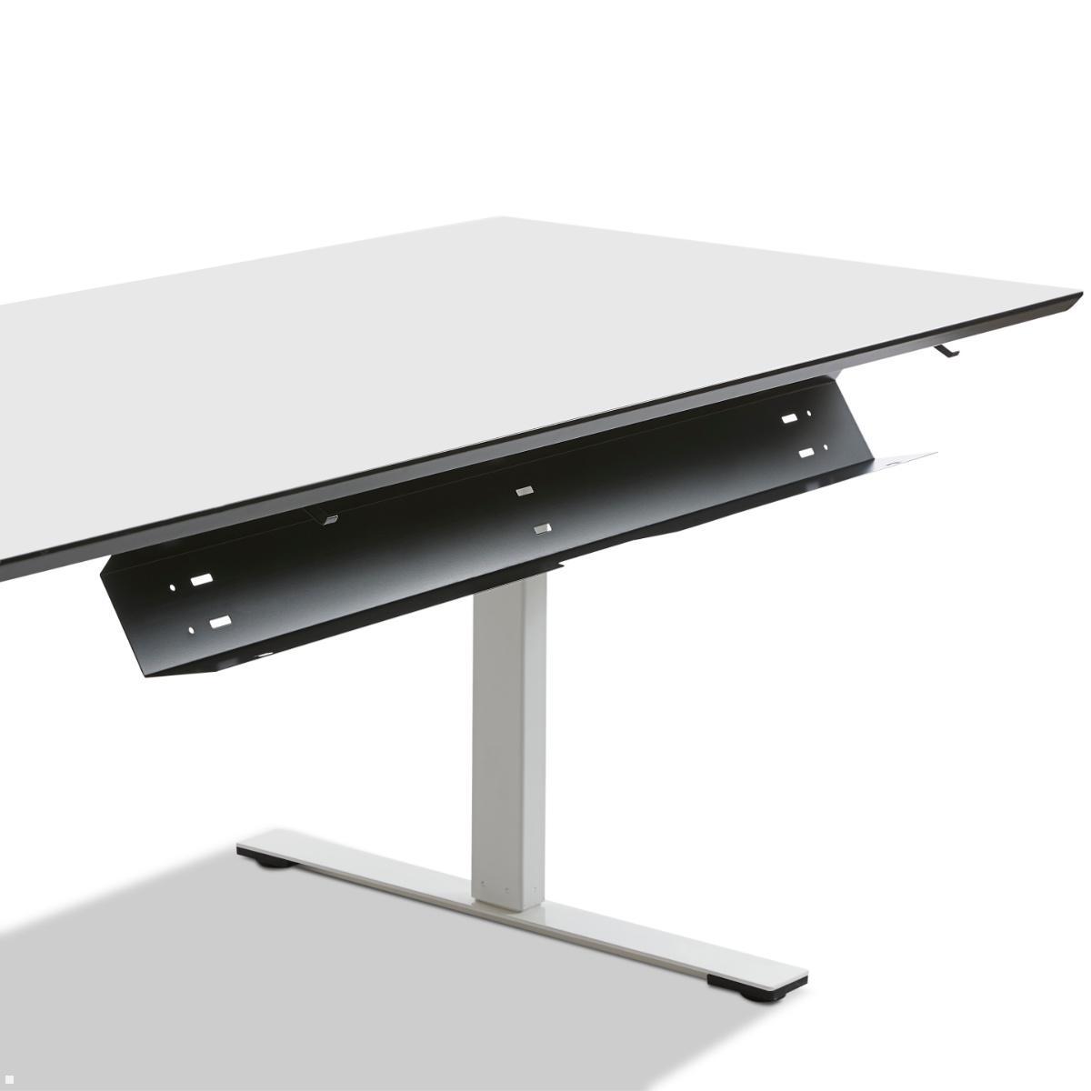 TecLines TKK009B Kabelkanal Schreibtisch aufklappbar 115 cm, schwarz, einfacher Zugang