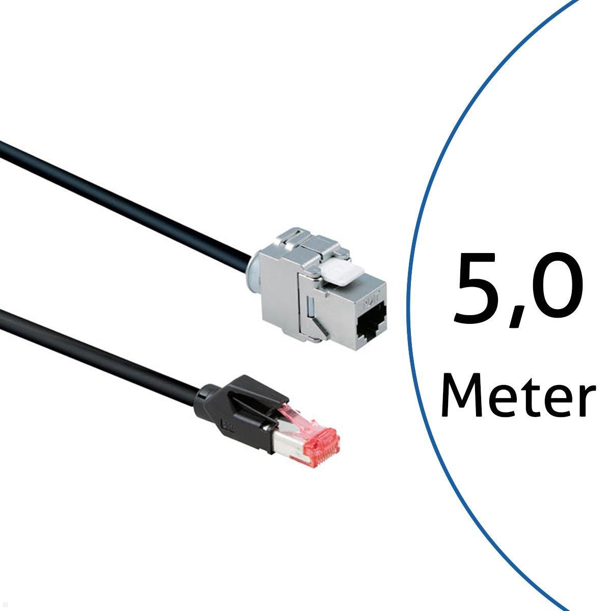 Bachmann Keystone CAT6a RJ45 Modul Patchkabel 5m Buchse/Stecker (918.034)