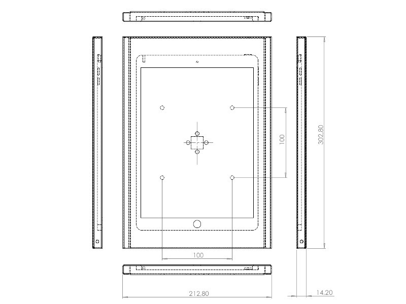 TabLines TSG046B Tablet Schutzgehäuse für Apple iPad Pro 10,5Zoll, HB, schwarz Maße