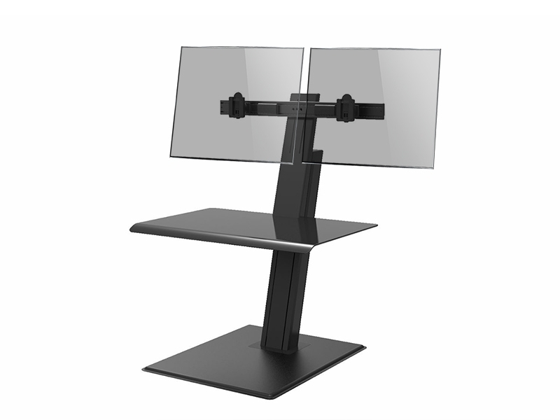 Humanscale QuickStand Eco Dual Steh-Sitz Arbeitsplatz, schwarz Befestigung von 2 Monitoren