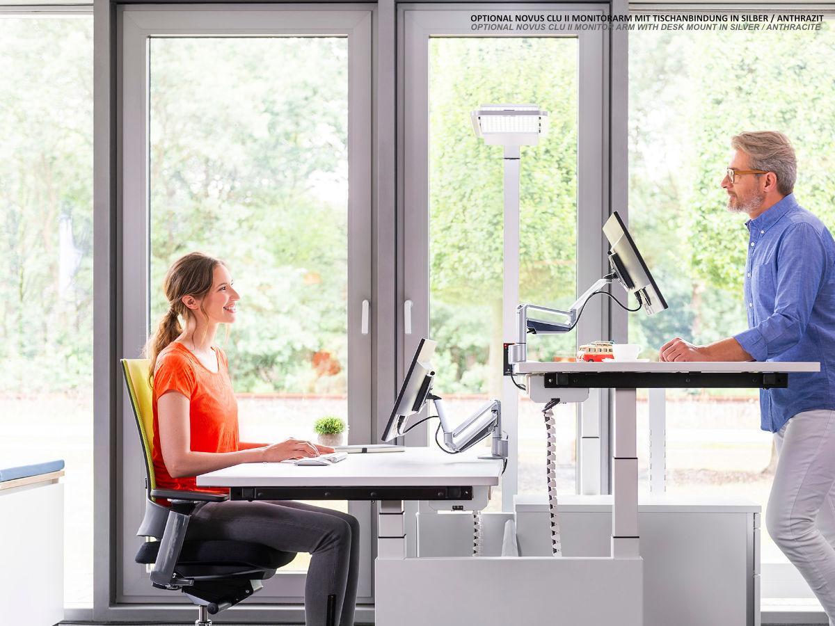 Novus Clu II Monitorarm ohne Befestigung, weiß (990+2001+000) ergonomisches Arbeiten