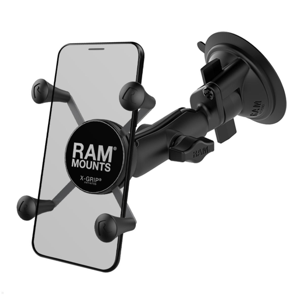 RAM Mounts X-Grip Smartphone Saugnapf Halter, B-Kugel (RAM-B-166-UN7U), Handyhalterung