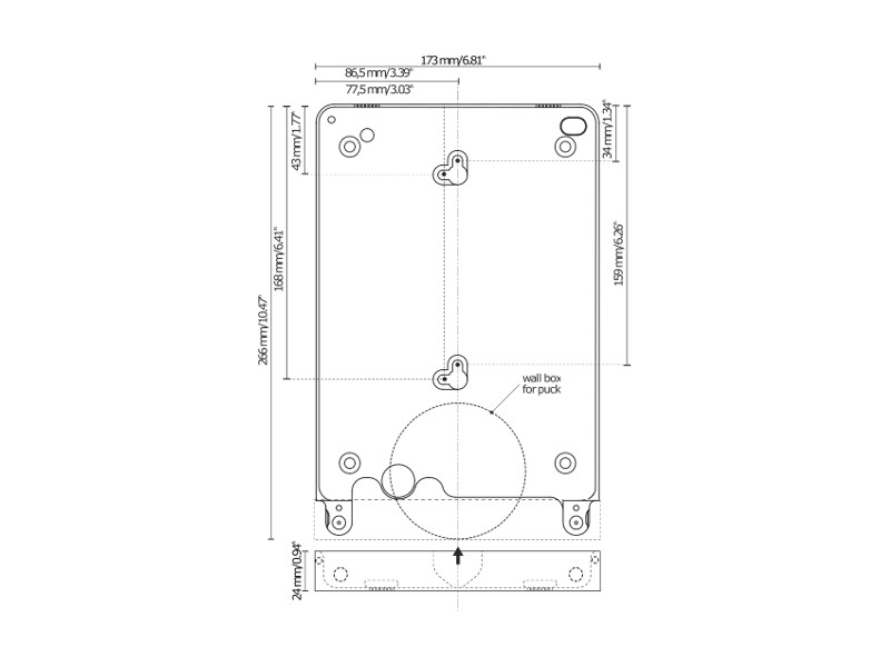 Basalte Eve Tablet Wandhalter iPad Pro 9.7 Maße