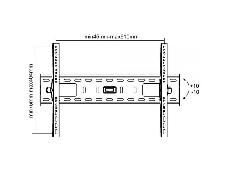 MonLines MWH005B neigbare TV Wandhalterung Zeichnung