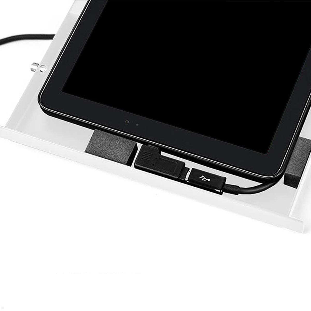 TabLines TSG100W Tablet Schutzgehäuse für Samsung Tab A9+ 11.0, weiß, Kabelführung