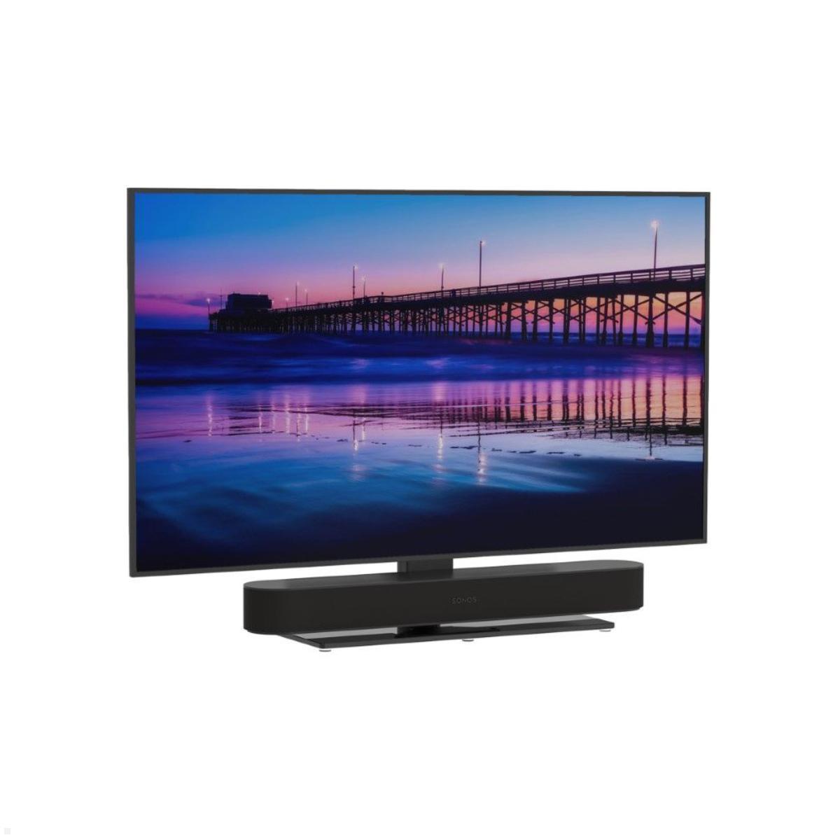 Cavus CAVTSMB TV Tischständer drehbar 37-43" mit Soundbarhalter Sonos Beam Beispiel