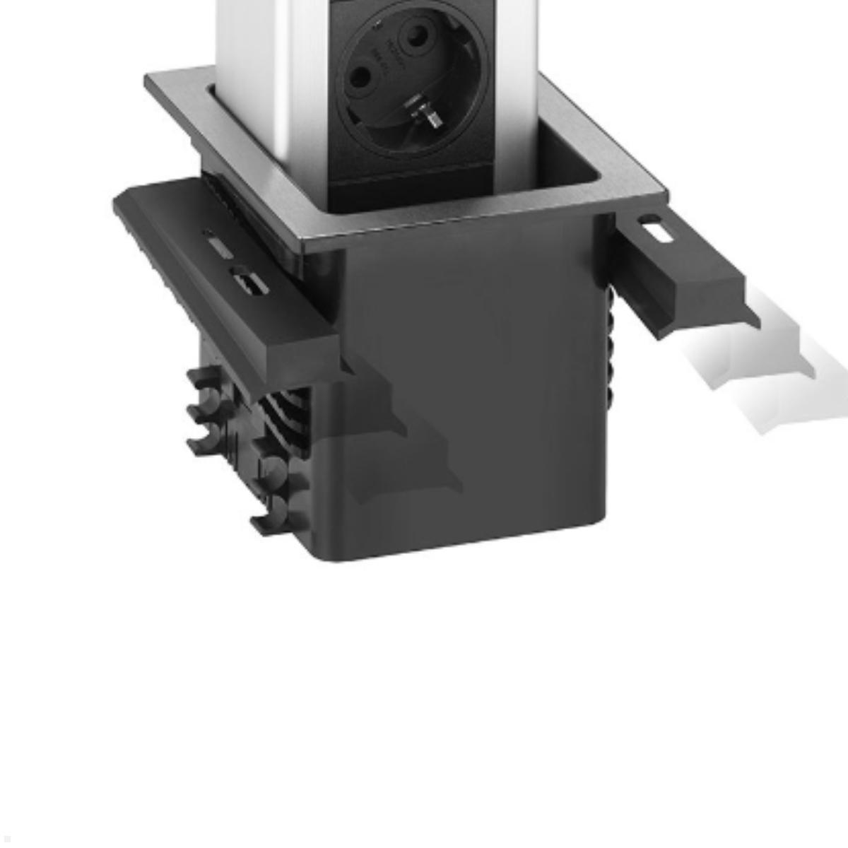 EVOline Port Push 2-fach Einbausteckdose, 2x USB, Detail