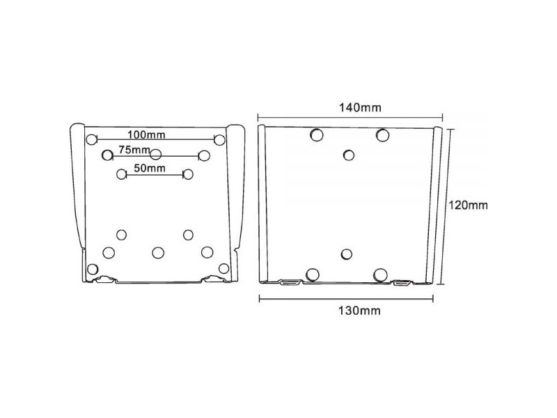 MonLines MWH004B extra flache TV Wandhalterung Zeichnung