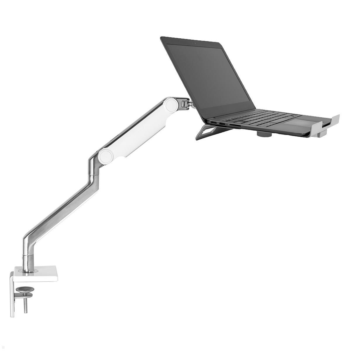 Humanscale M2.1 Laptop Tischhalterung mit Schwenkarm schräg, weiß