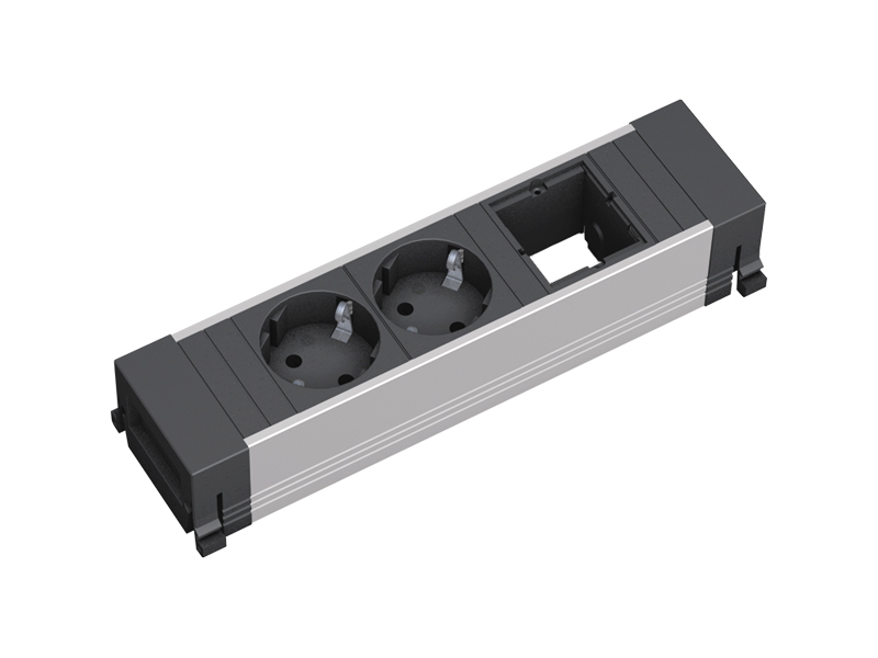 Bachmann Power Frame Steckdoseneinheit 3-fach 2x Steckdose 1x Custom Module (916.000)